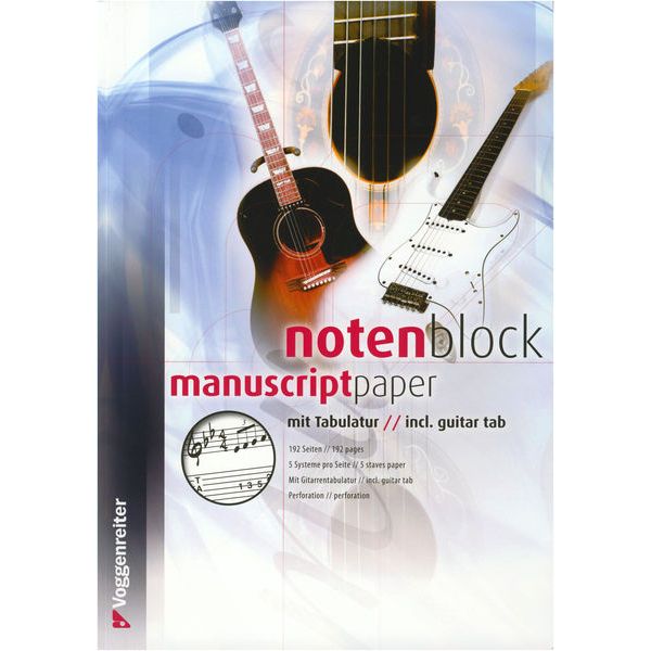 Voggenreiter Notenblock Music Paper Tab A4