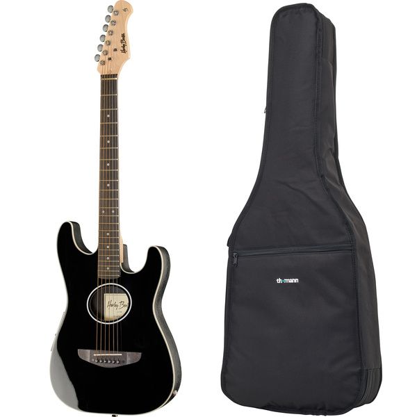 Harley Benton ST-Acoustic Black w/Bag