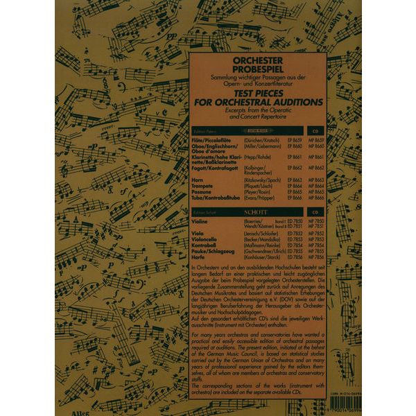 Edition Peters Orchester Probespiel Posaune