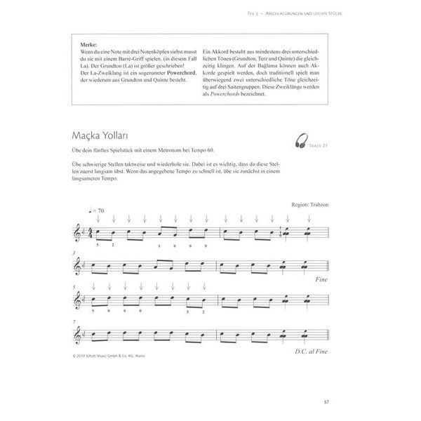 Schott Baglama spielen Tezene-Technik