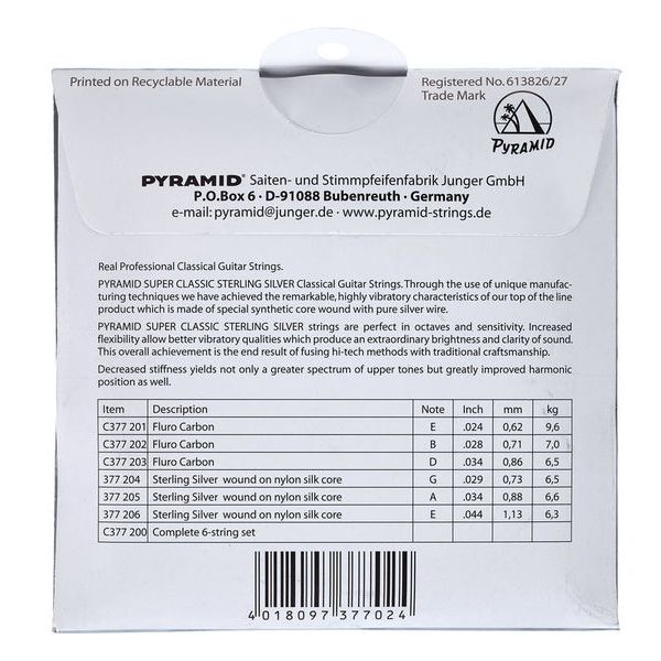 Pyramid Super Classic Carbon hart