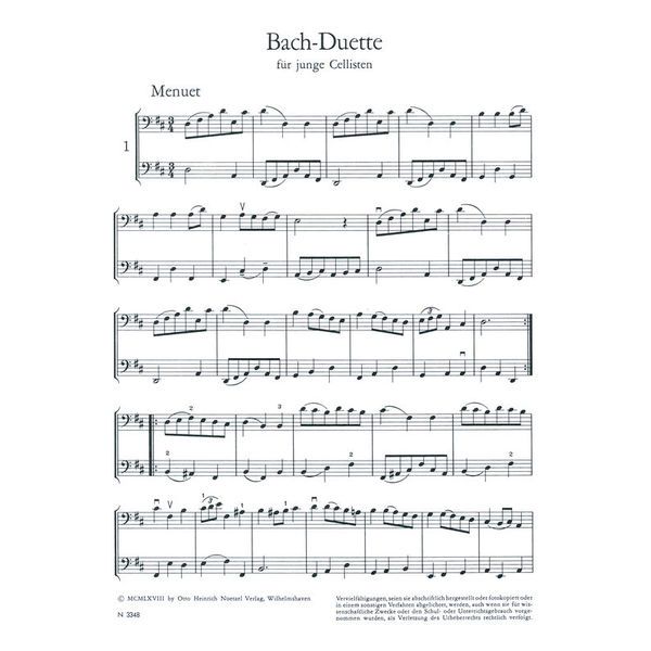 Heinrichshofen Verlag Bach Duette Cello