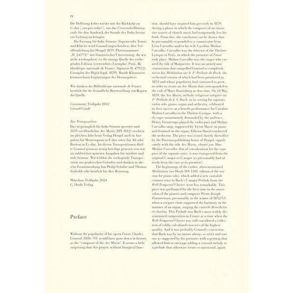 Henle Verlag Bach/Gounod Ave Maria mittel
