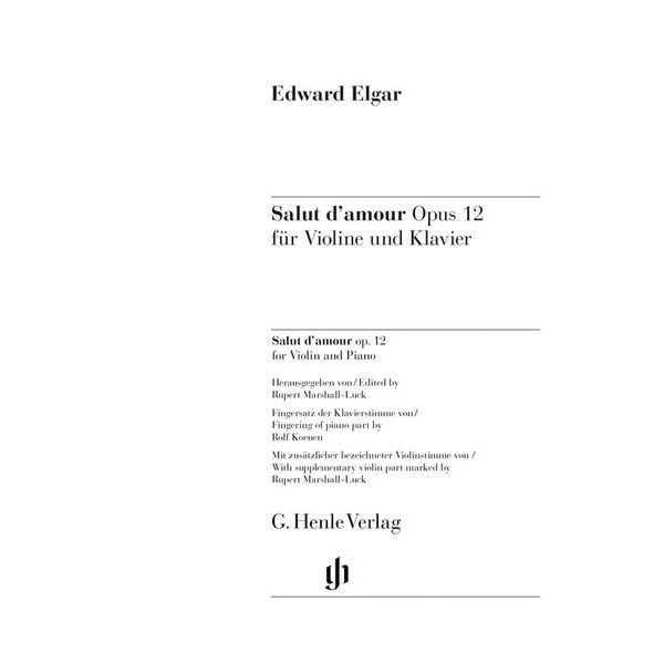 Henle Verlag Elgar Salut d'Amour Violin