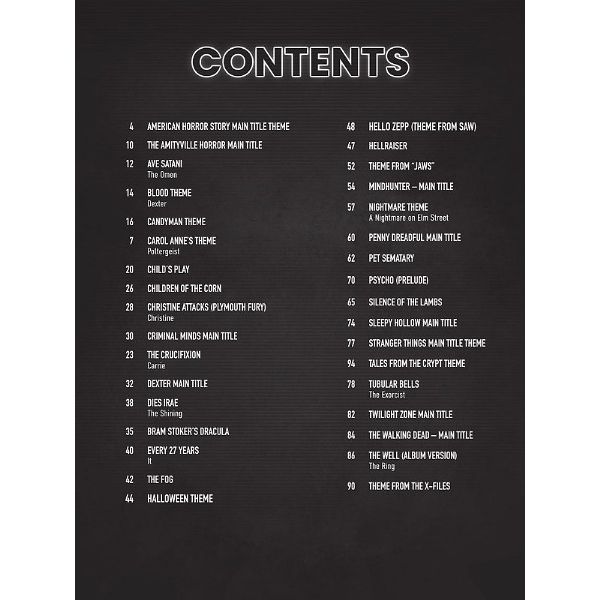 Hal Leonard Horror Music Piano