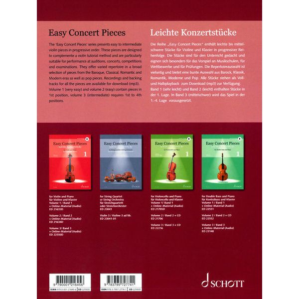 Schott Easy Concert Pieces Violin 3