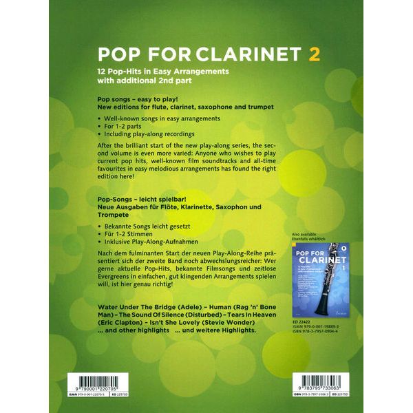 Schott Pop For Clarinet 2