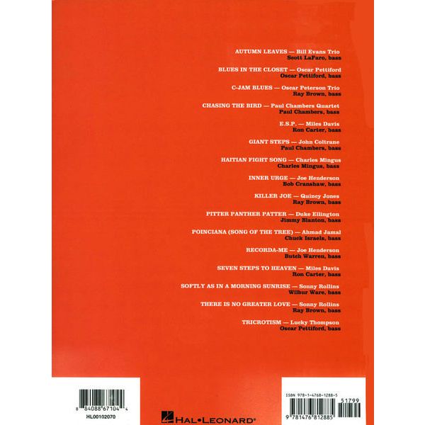 Hal Leonard Jazz Bass Classics