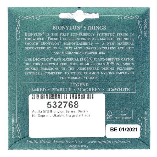 Aquila 57U Bionylon Ukulele Soprano