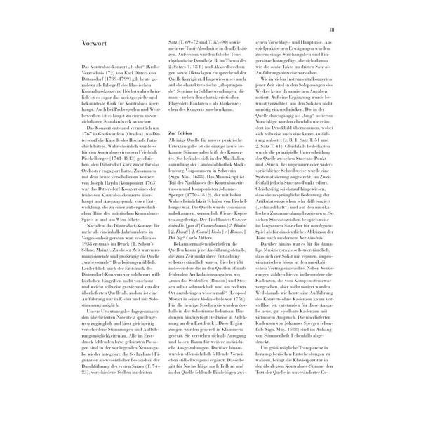 Henle Verlag Dittersdorf Kontrabasskonzert