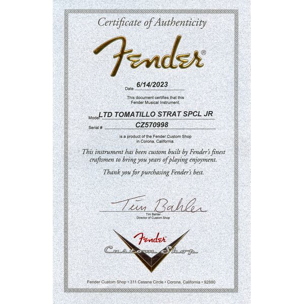 Fender Tomatillo Strat JM Relic ASB