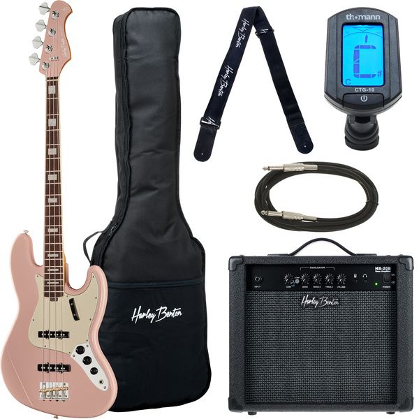 Harley Benton MV-4JB Shell Pink Set