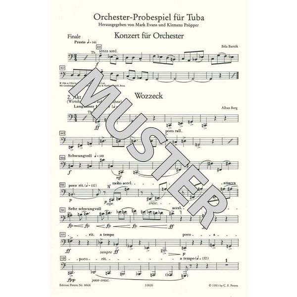 Edition Peters Orchester Probespiel Tuba
