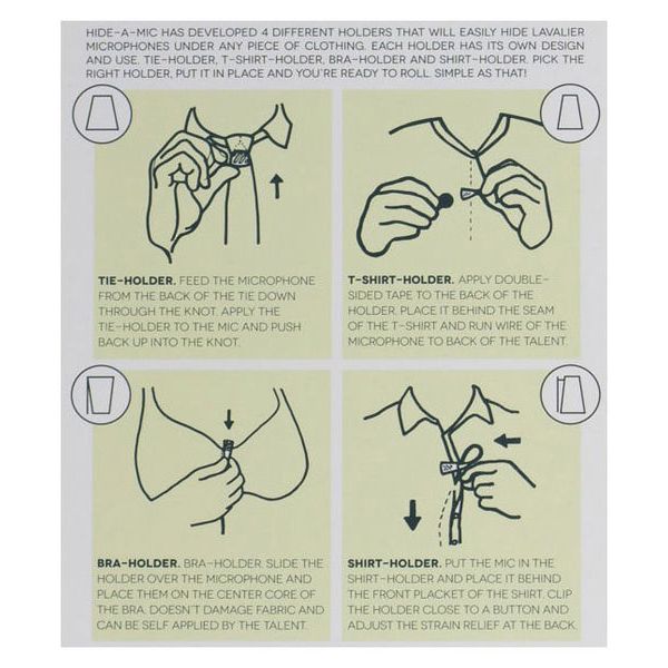 Hide-a-mic MKE 2 Lav.-Clip Set Black