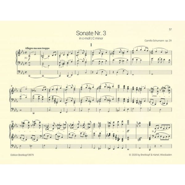Breitkopf & Hrtel Camillo Schumann Orgelsonaten