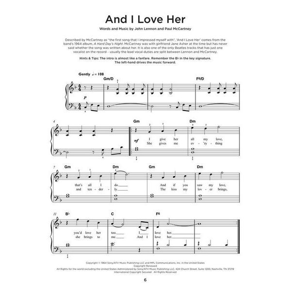 Hal Leonard Really Easy Piano Beatles