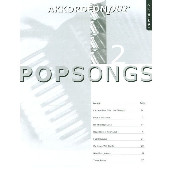 Holzschuh Verlag Accordion Pur Pop Songs 2