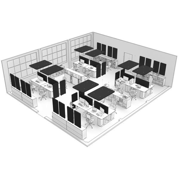 t.akustik Office Set Open Plan 16 BK