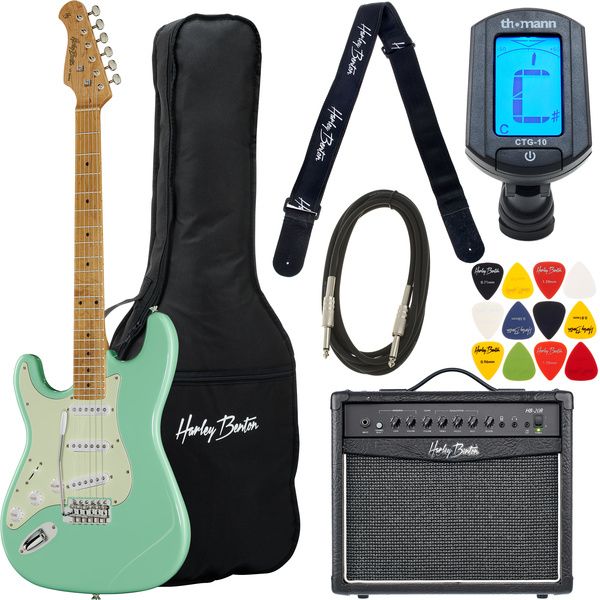 Harley Benton ST-62CC MN LH Seafoam G Bundle