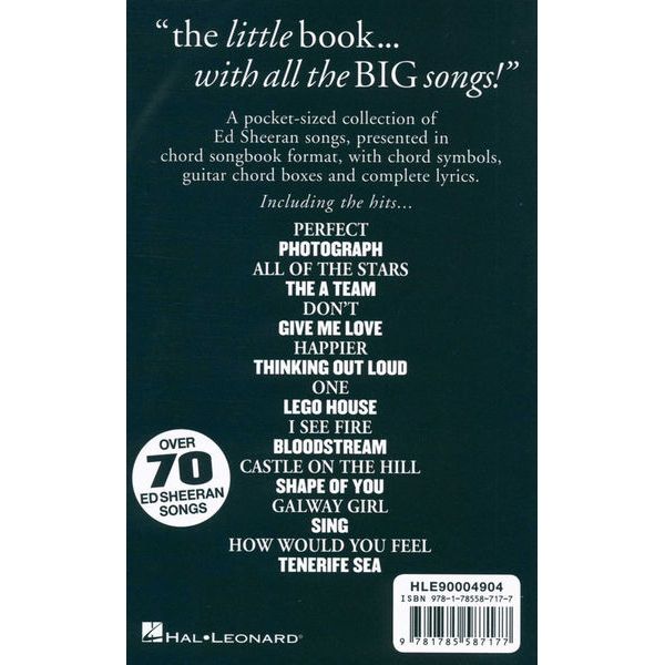 Hal Leonard Little Black Book Ed Sheeran