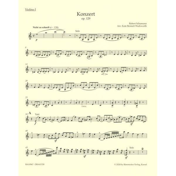 Brenreiter Schumann Concerto a-moll