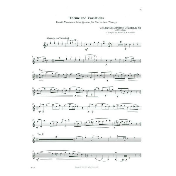 Carl Fischer Repertoire Classics Clarinet