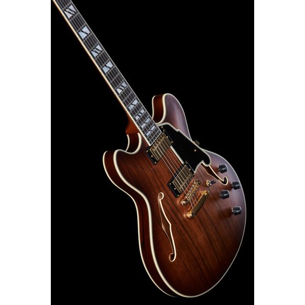 DAngelico Deluxe DC Satin Brown Burst