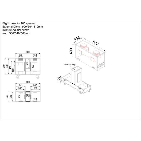 Flyht Pro Speaker Tour Case Uni 2x 10"