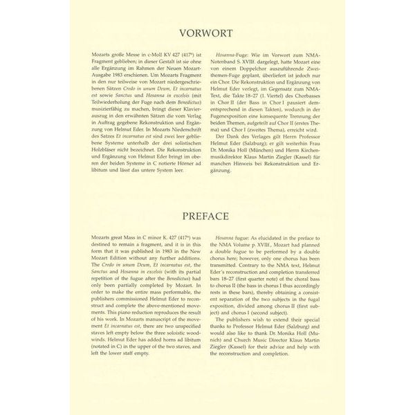 Brenreiter Mozart Missa c-moll