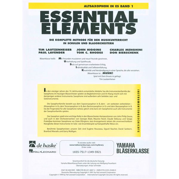 De Haske Essential Elements A-Sax 1
