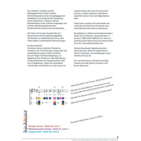 LeuWa-Verlag  Liederbuch zur Rhythmusklasse