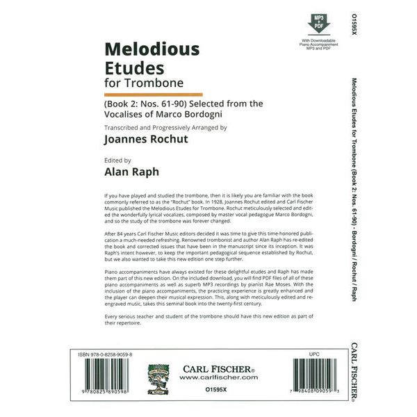 Carl Fischer Melodious Etudes for Tromb. 2