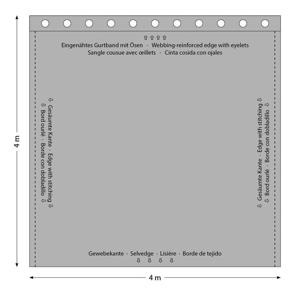 Stairville Curtain 160g/m 4.0x4.0m Bk