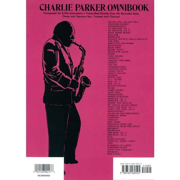 Atlantic Music Charlie Parker Omnibook Bb