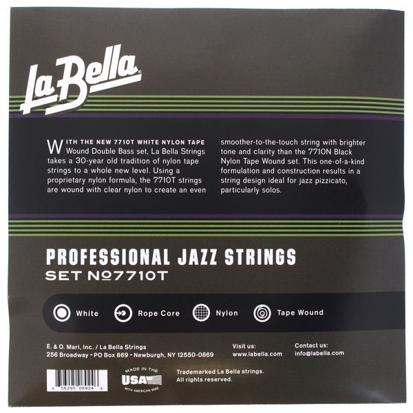 La Bella 7710T White Nylon Tape Wound