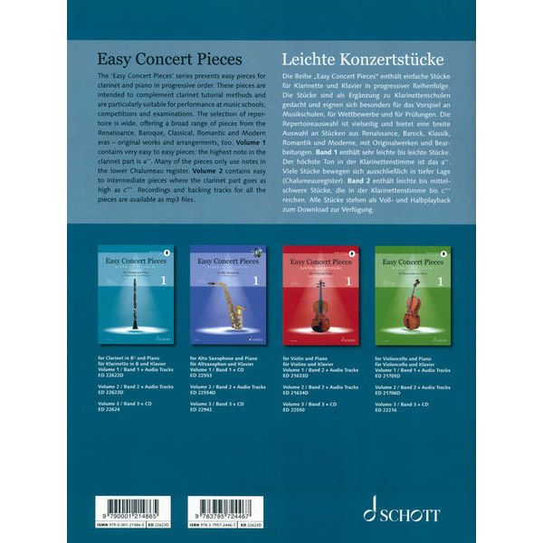 Schott Easy Concert Pieces Clarinet 2