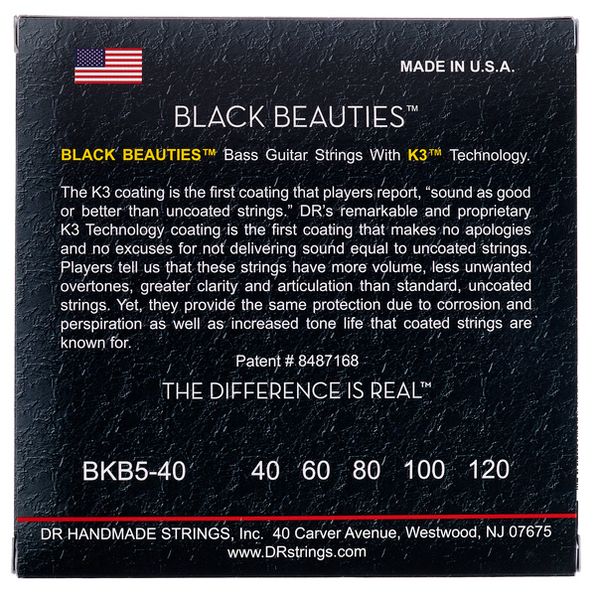 DR Strings Black Beauties BKB5-40