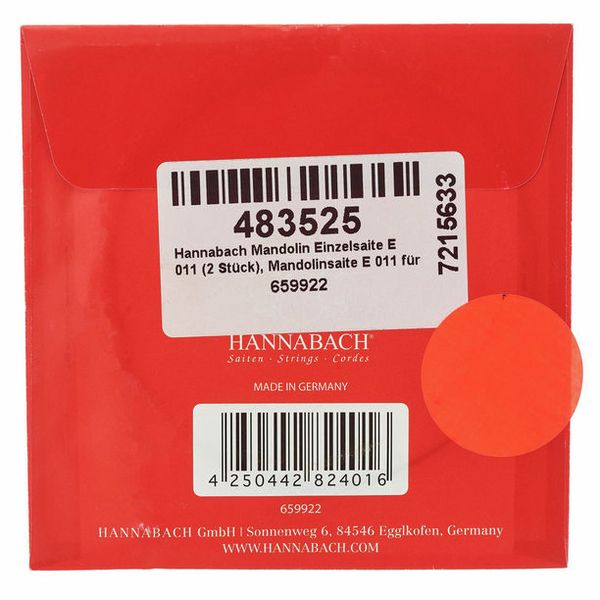 Hannabach Mandolin String E .011 (2pcs)