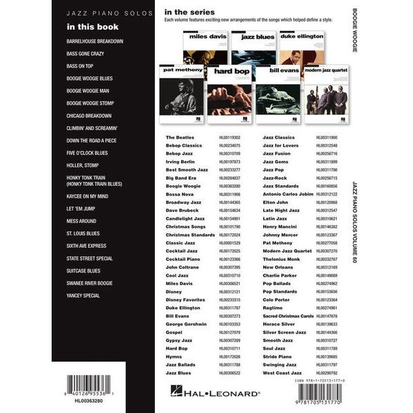 Hal Leonard Jazz Piano Solos Boogie Woogie