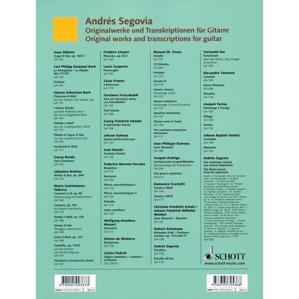 Schott Segovia Die Sch&ouml;nsten Stücke
