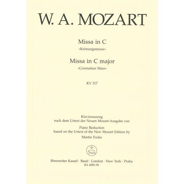Brenreiter Mozart Kr&ouml;nungsmesse