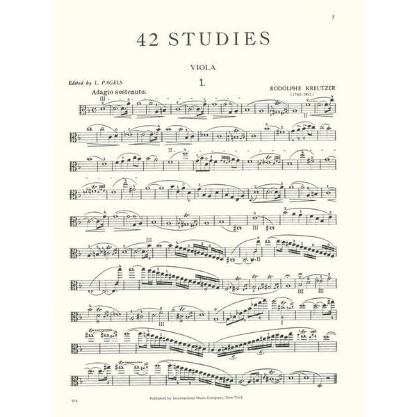 International Music Company Kreutzer 42 Studies Viola