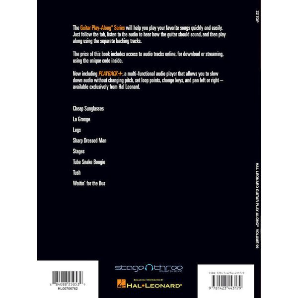 Hal Leonard Guitar Play-Along ZZ Top