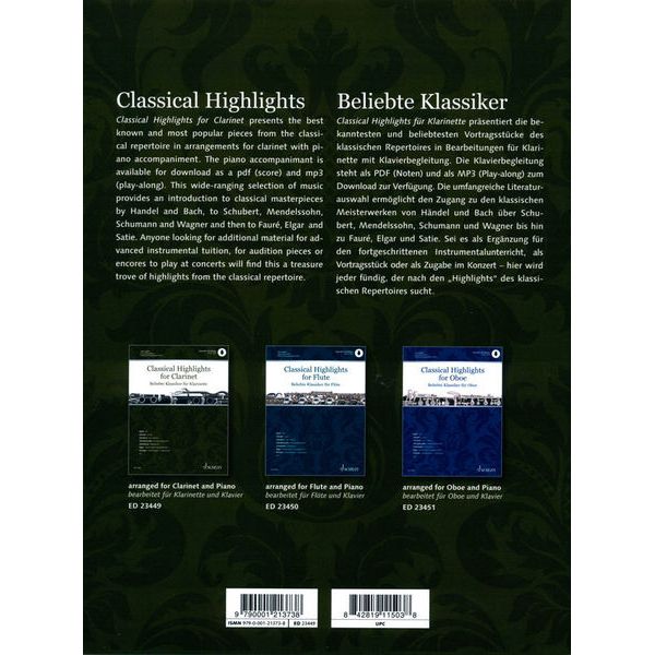 Schott Classical Highlights Clarinet