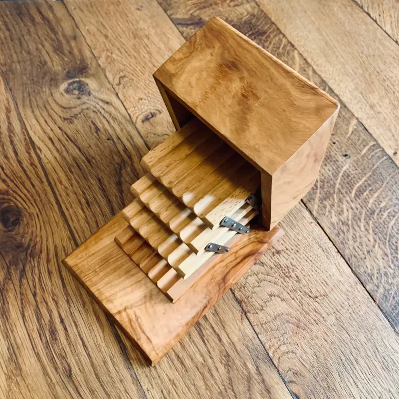 Portasigarette Mid-Century in legno da tavolo - Francia 1960