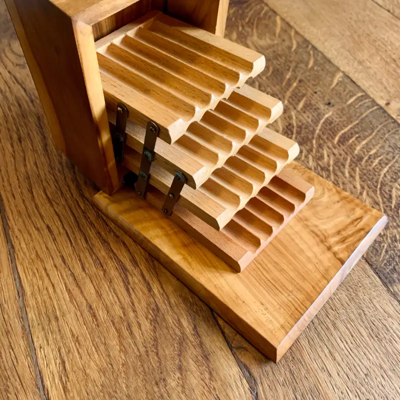 Portasigarette Mid-Century in legno da tavolo - Francia 1960