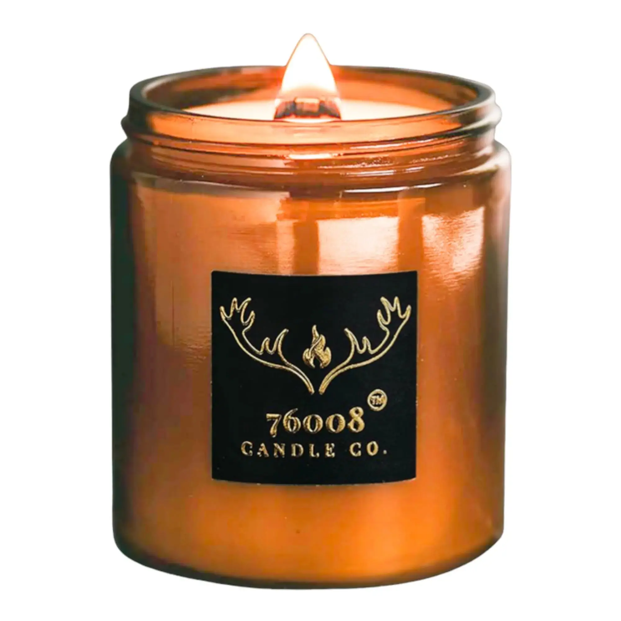 Leather Scented Candle �?Rustic Soy Wood Wick Candle | Gift for Him | Hand-Poured in USA