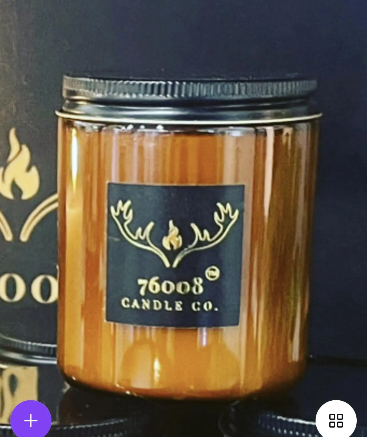 76008 Candle Co. Dulce Pumpkin Scented Candle | Signature Amber Glass Jar (8 oz.) | Luxury Candles For Home | Wood Wick Soy Candles |