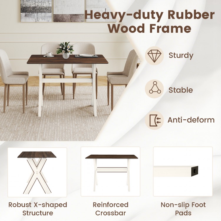 Modern Dining Table Wooden Kitchen Table with X-shaped Frame