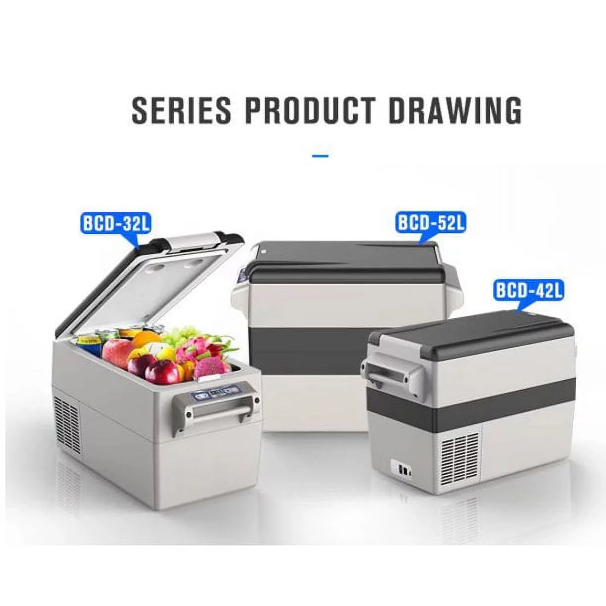 KAPAS 32L Portable Compressor Fridge Freezer, 12/24V DC, for Car, Home, Truck & Camping